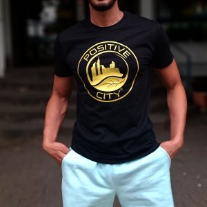tee-shirt concept Positive city couleur noir